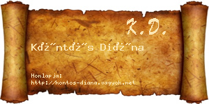 Köntös Diána névjegykártya
